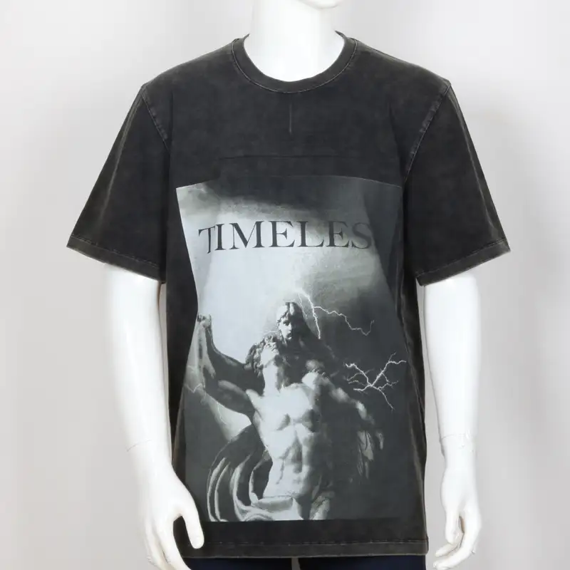 Acid wash t-shirt with screen printing Acid wash t-shirt with screen printing